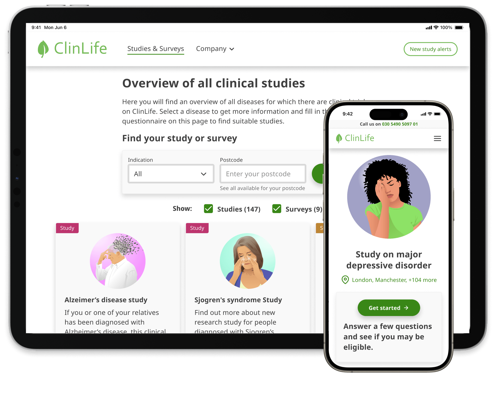 Webové stránky ClinLife - alternativní text